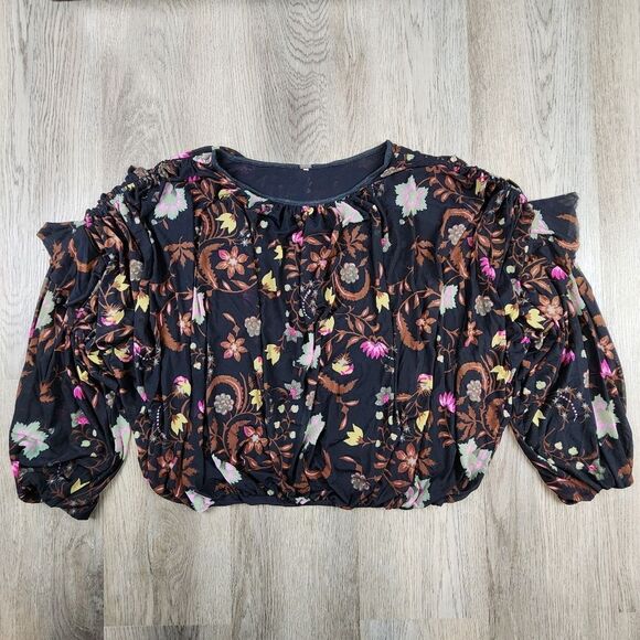 Free People Wildflower Honey Mesh Top Size S - Picture 1 of 7